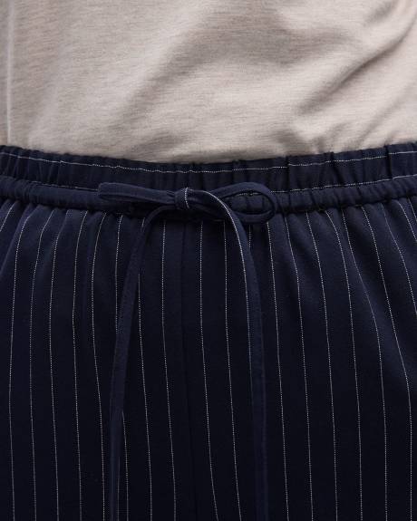 Pantalon rayé à jambe large et taille élastique - L'Intemporelle - Petite