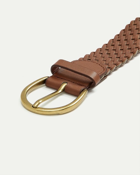 Faux Leather Weaved Belt