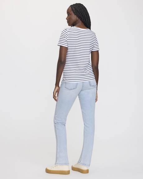 T-shirt rayé à col dégagé - R Essentials