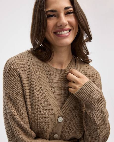 Cardigan ample à manches longues et col V