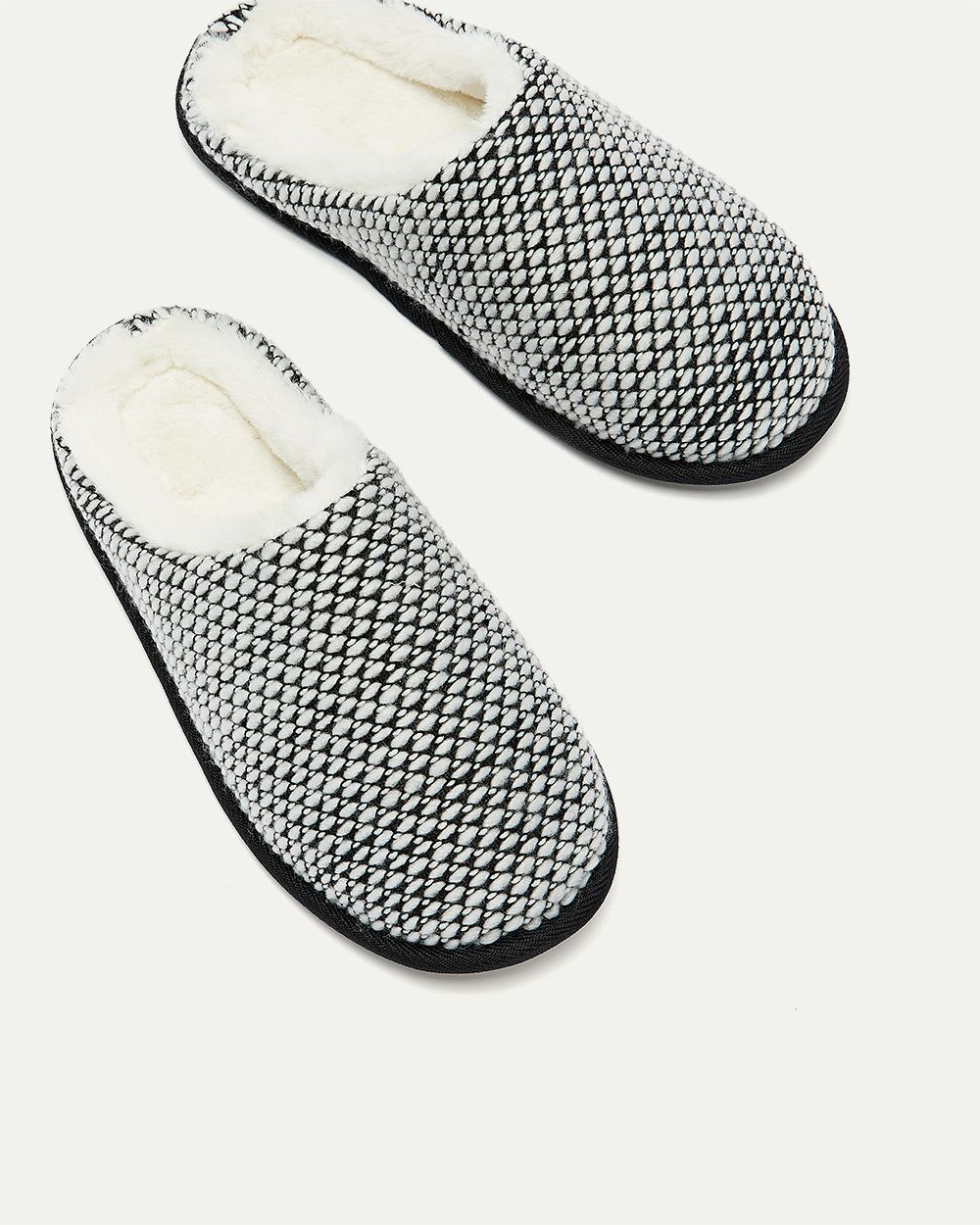 Slip-On Slippers with Faux Fur Lining