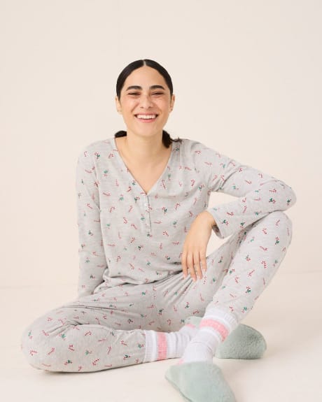 Candy Cane Print Pyjama Set