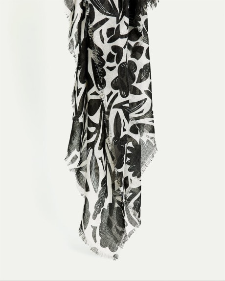 Scarf with Tonal Floral Pattern