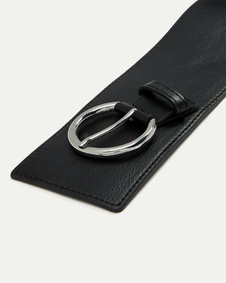 Asymmetrical Faux Leather Belt