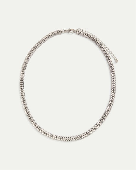 Short Herringbone-Chain Necklace