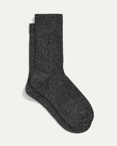Rib Knit Lurex Socks