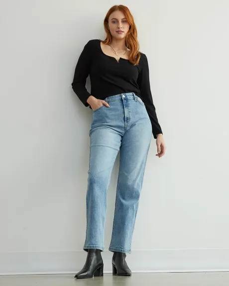 Super High Rise Straight Leg Jean in Light Wash, The 90's Straight