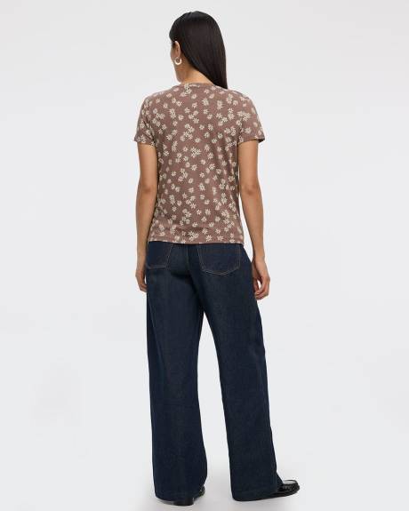 T-shirt &agrave; col rond - R Essentiels