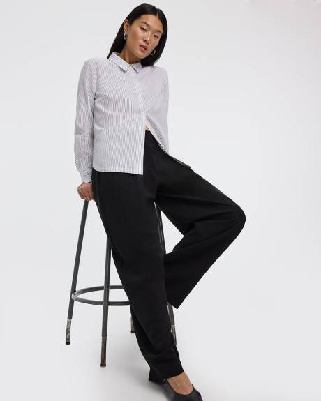 Wide-Leg Mid-Rise Pants - Petite