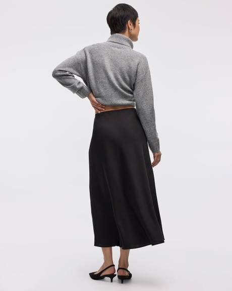 Jupe midi à silhouette en A en satin