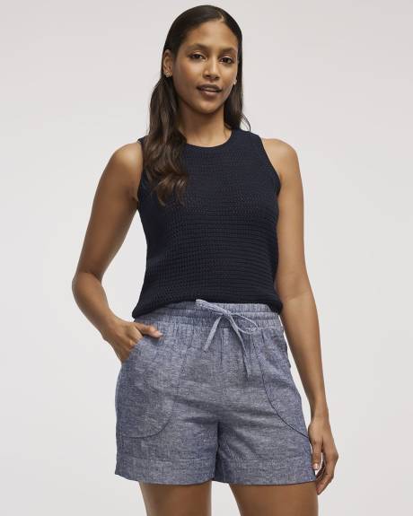 Linen-Blend Shorts with Drawstring
