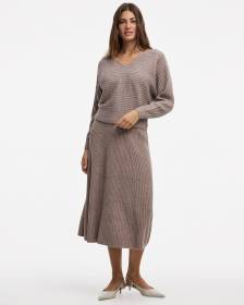 Ribbed A-Line Midi Sweater Skirt