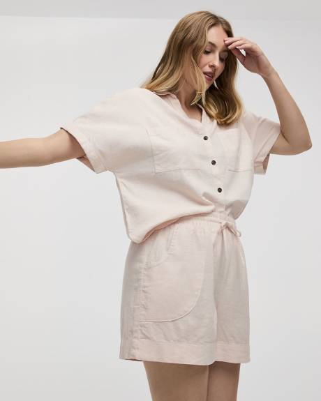 Linen-Blend Shorts with Drawstring