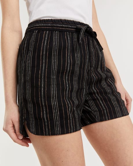 Printed Linen Shorts