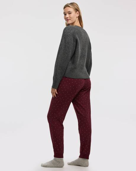 Pull à manches longues et col rond avec chien