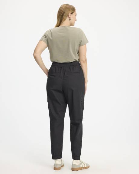 Pantalon jogger en popeline avec poches cargo - Long