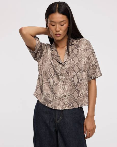 Satiny Short-Sleeve Shirt