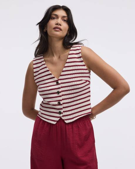 Débardeur en tricot rayé