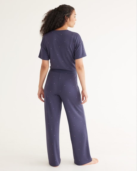 Straight-Leg French Terry Pyjama Pant, R Line