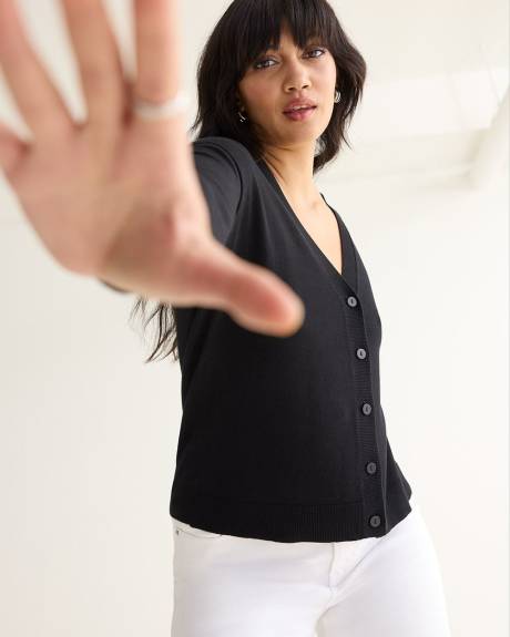 Cardigan &agrave; col V - R Essentials