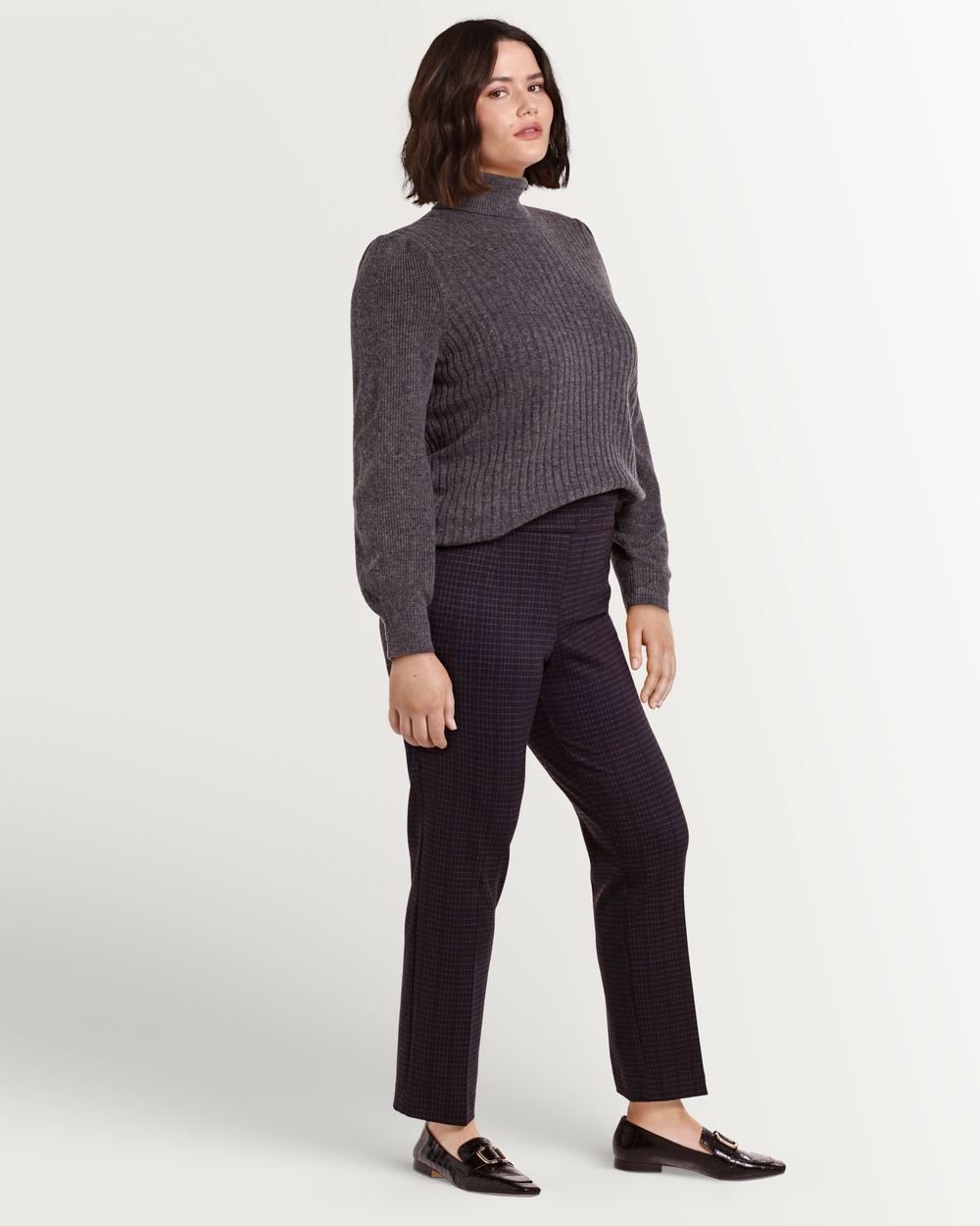Chunky Turtleneck Pullover with Puff Sleeves