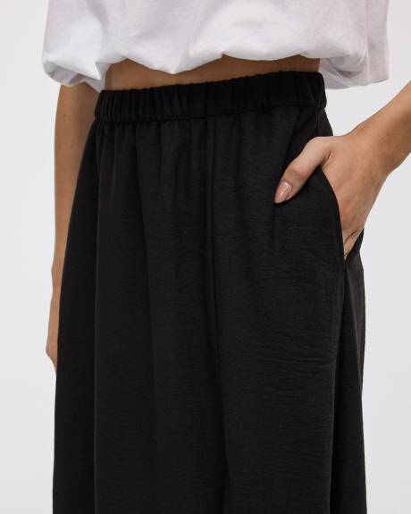 Swing Midi Skirt with Front Slit