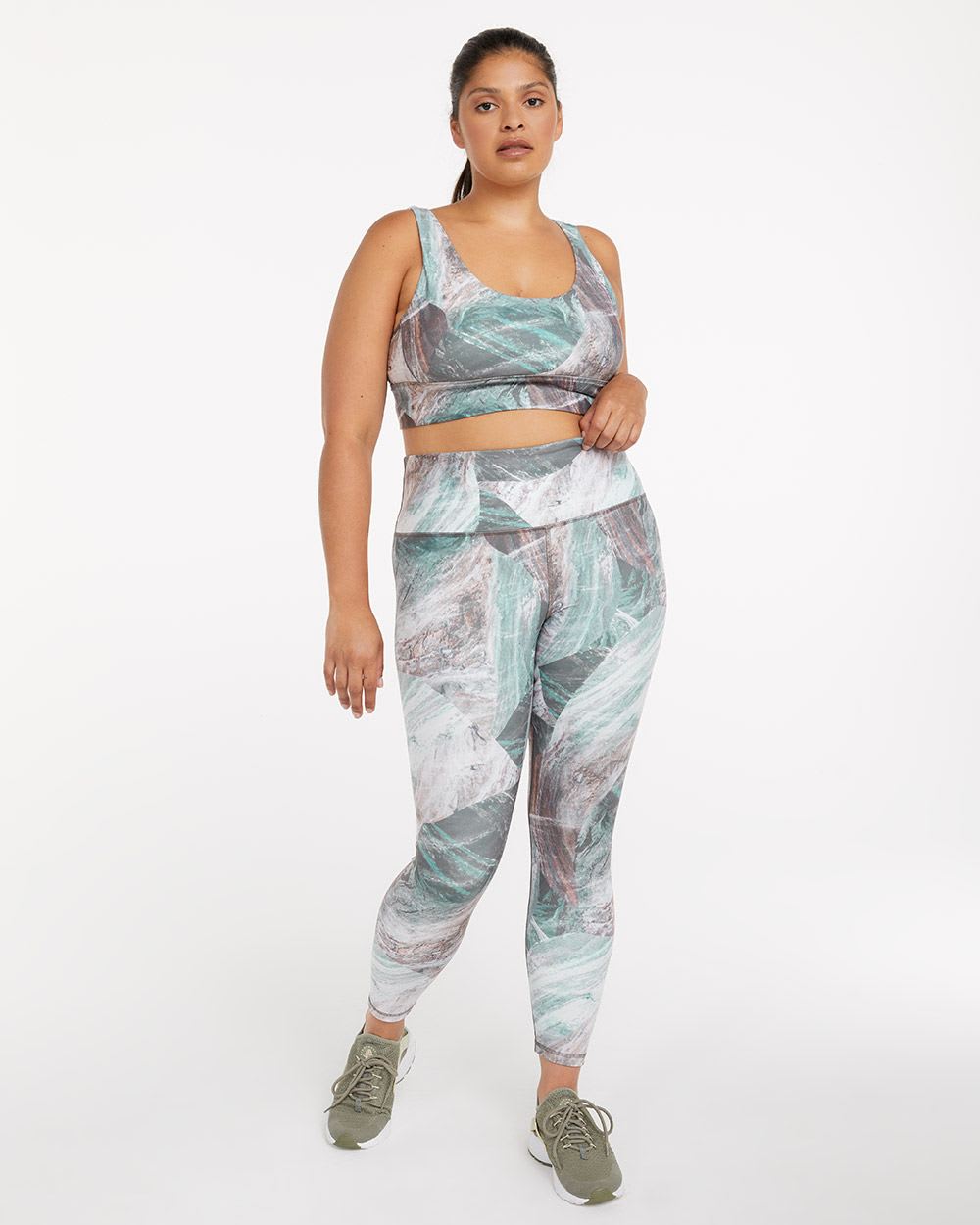 Recycled Polyester High Rise Printed Ankle Legging Pulse Hyba