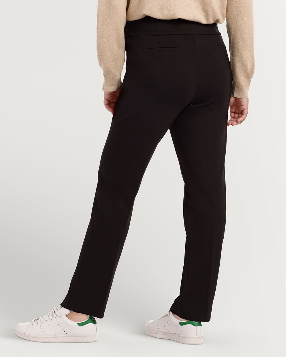 Pantalon noir à jambe droite Le Stretch Moderne – Petite