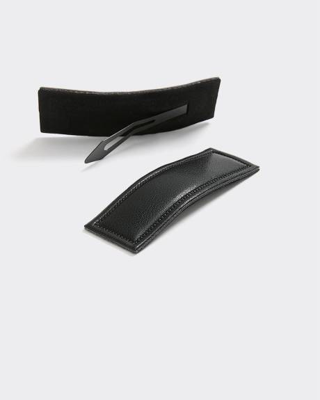 Faux-Leather Barrettes - Set of 2