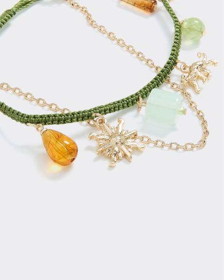 Cord Bracelet with Charms