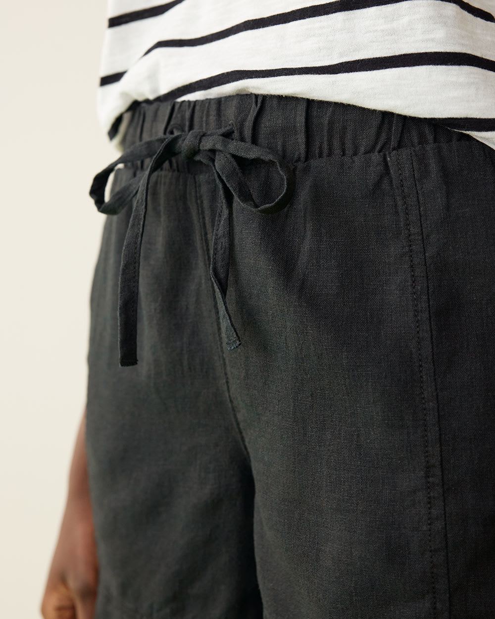 Linen Shorts with Drawstring, Regular