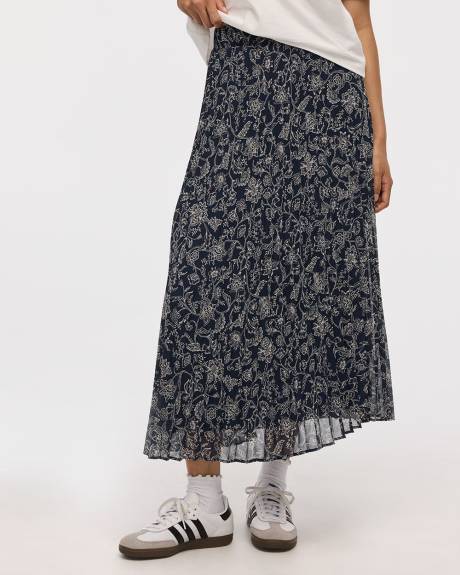 Pleated Chiffon Midi Skirt