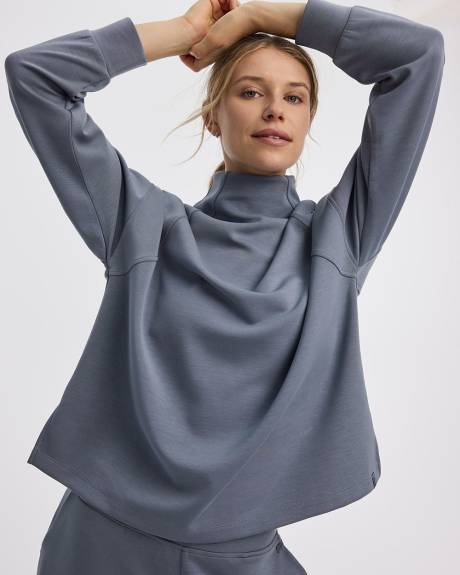 Long-Sleeve Mock-Neck Pullover - Hyba