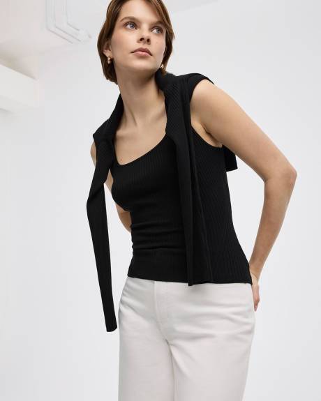 Square-Neck Ribbed Tank