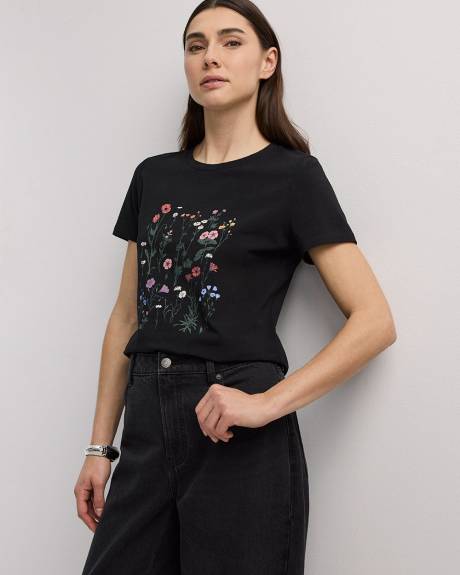 T-shirt &agrave; col rond - R Essentiels