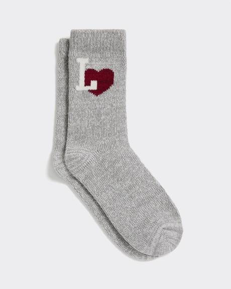 Bas d'hiver avec coeur à l'ourlet