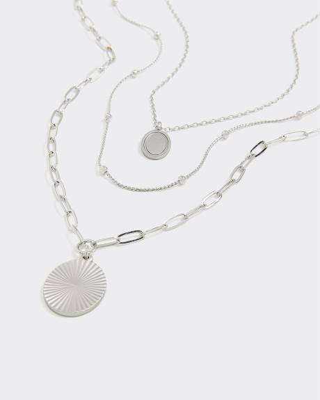 Collier à chaînes multiples avec billes