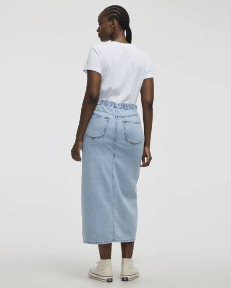 Pull-On Maxi Skirt with Wrap Front