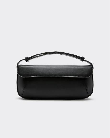 Sac structuré à bandoulière en faux cuir