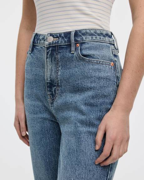 Jean &agrave; jambe fusel&eacute;e et taille haute - Le Mom Jeans - Long