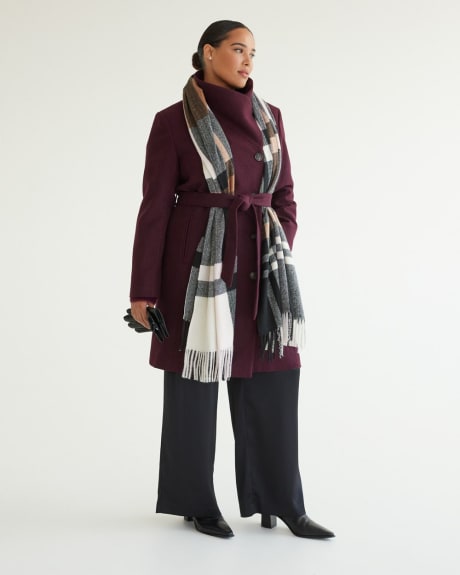 Wool-Blend Jacket with High Neckline