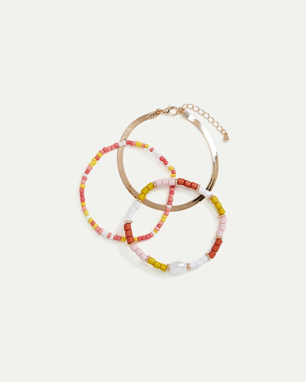 3-Pack Pearls & Beads Bracelets
