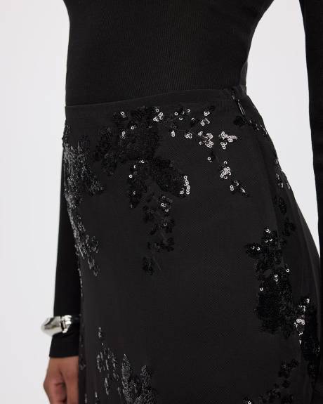 Midi Mesh Sequins Skirt