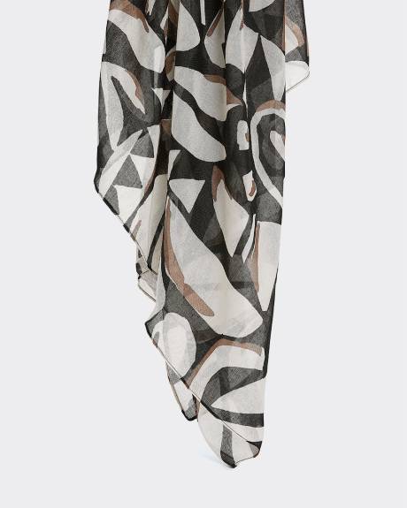 Lightweight Scarf with Abstract Pattern