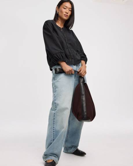 Blouse with Fagoted Details