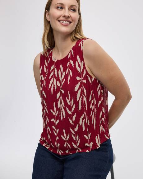 Camisole à col rond en tricot plissé