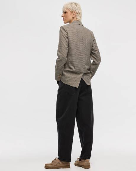 Houndstooth Double-Breasted Blazer