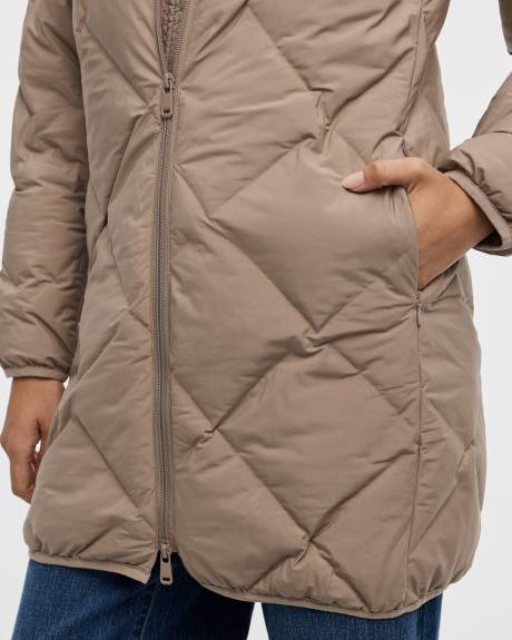 Long Hooded Puffer Jacket