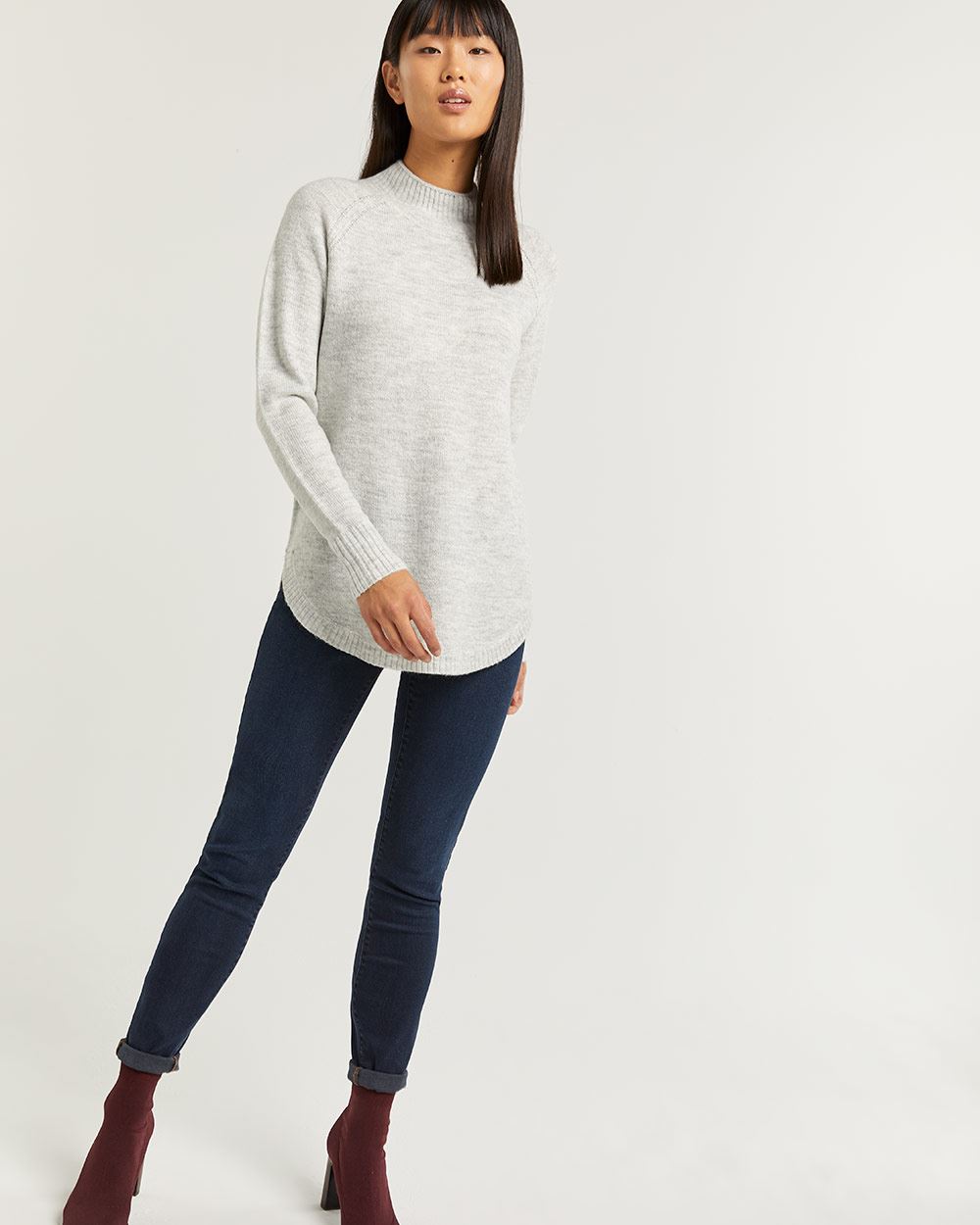 Download Mock Neck Sweater with Pointelle Detail | Reitmans