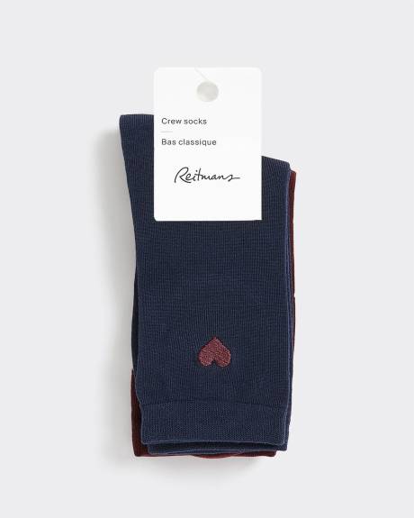 Bas classiques avec coeurs - 2 paires